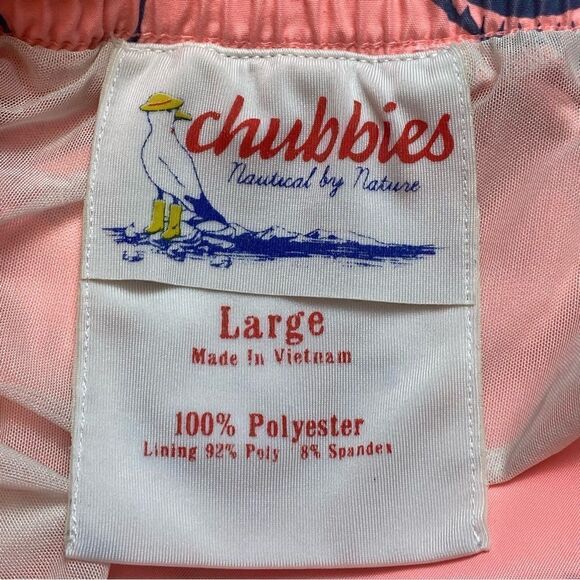 Chubbies Swim Trunks Peach Colored Blue Sword Fish Size Large - Picture 3 of 15